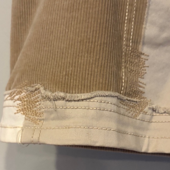 Pilcro Patchwork Mini Skirt in Tan and Cream - Picture 4 of 15